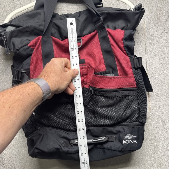 Kiva Roll Top Backpack Red Black Nylon Travel Daypack‎ Mesh Pockets Outdoor Gear main image 9